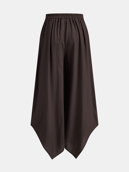 Irregular Hem Wide Leg Pants