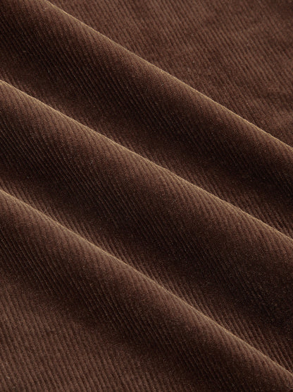 Belted Corduroy Pleated Wide Leg Pants