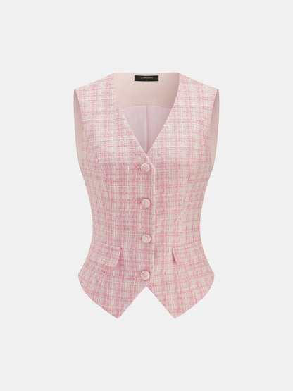Textured Check Two Piece Pants Set