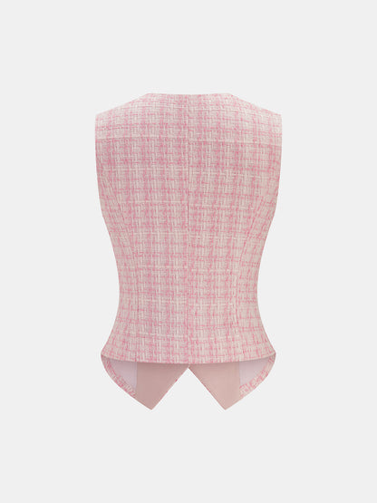 Textured Check Two Piece Pants Set