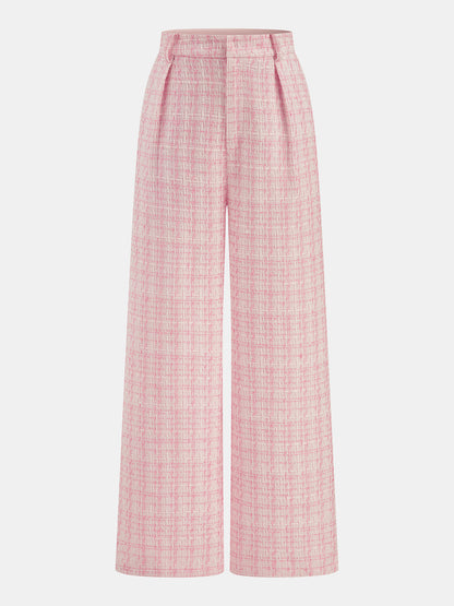 Textured Check Two Piece Pants Set
