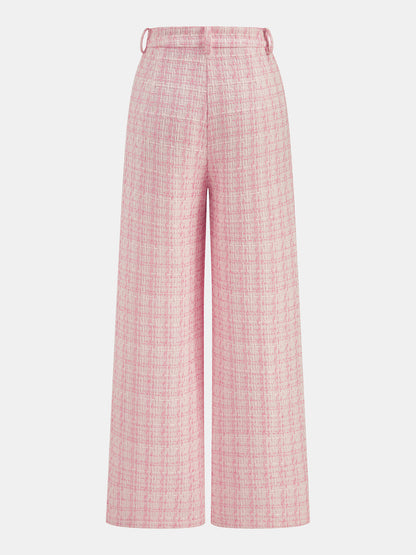 Textured Check Two Piece Pants Set