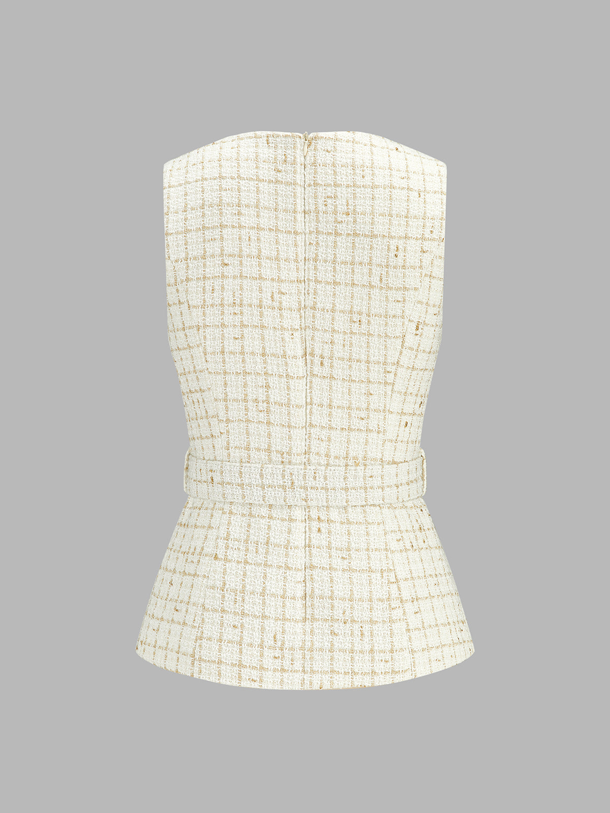 Belted Tweed Vest & Pleated Pants Set