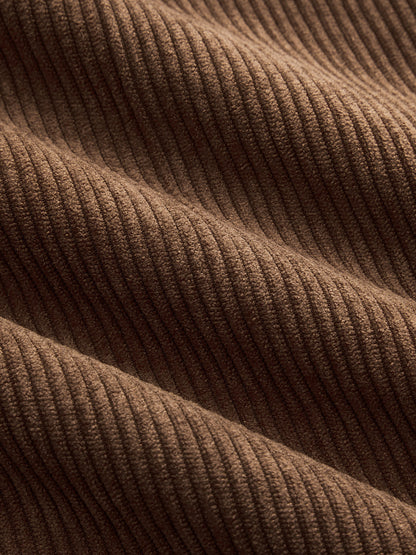 Horsebit Detail Corduroy Two‑Piece Pants Set