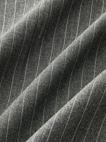 Double Breasted Pinstripe Wide Capris