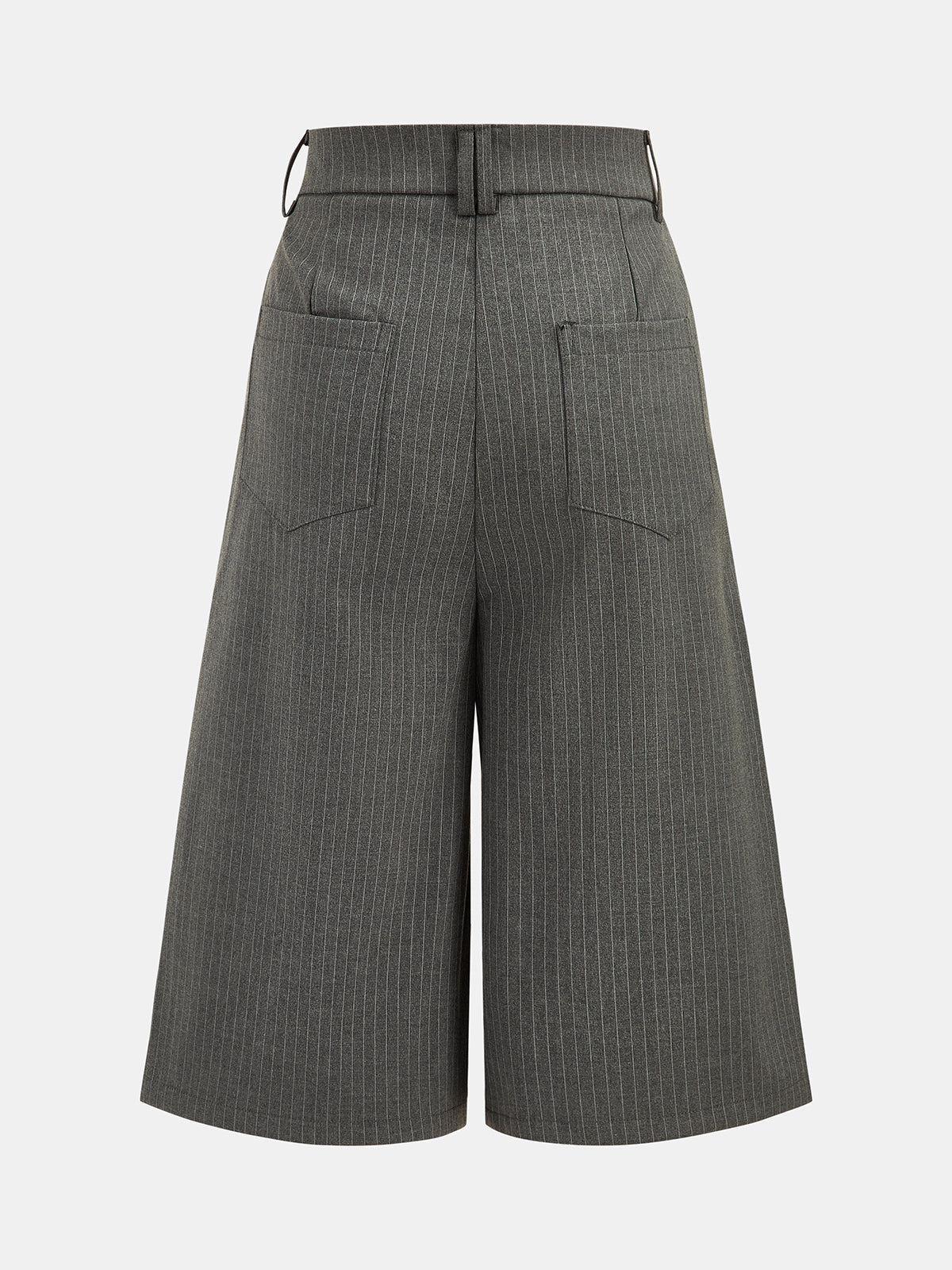 Double Breasted Pinstripe Wide Capris