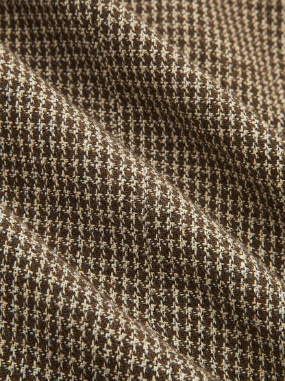 Houndstooth Wool Blend Two Piece Pants Set