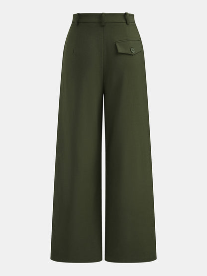 Cross Over Waist Wide Leg Pants