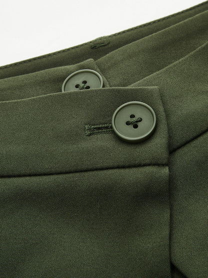 Cross Over Waist Wide Leg Pants