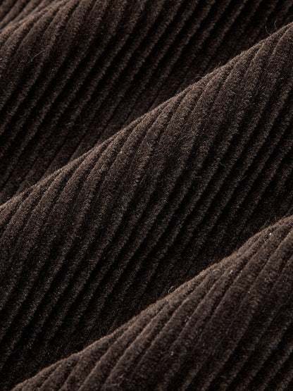 Button Front Corduroy Barrel Pants