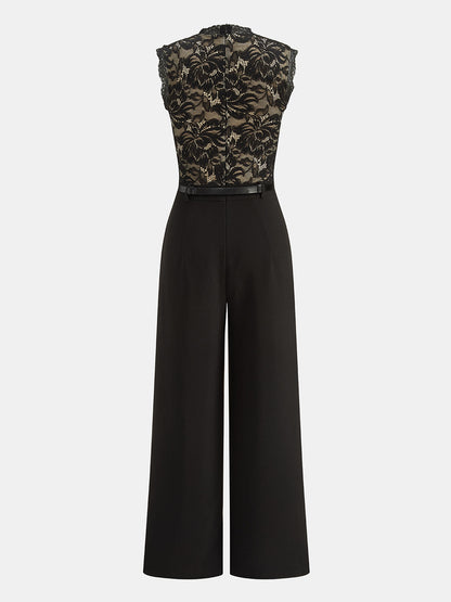 Lace Bodice Wide Leg Jumpsuit