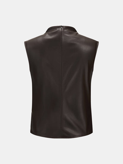 Faux Leather Two‑Piece Belted Pants Set