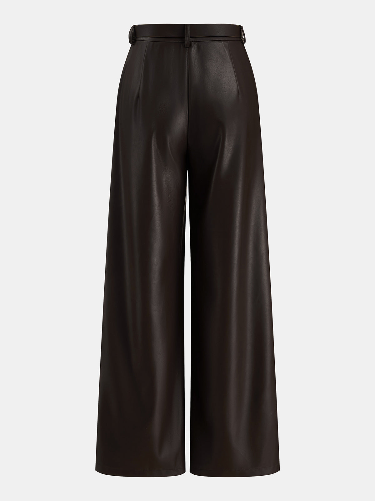 Faux Leather Two‑Piece Belted Pants Set