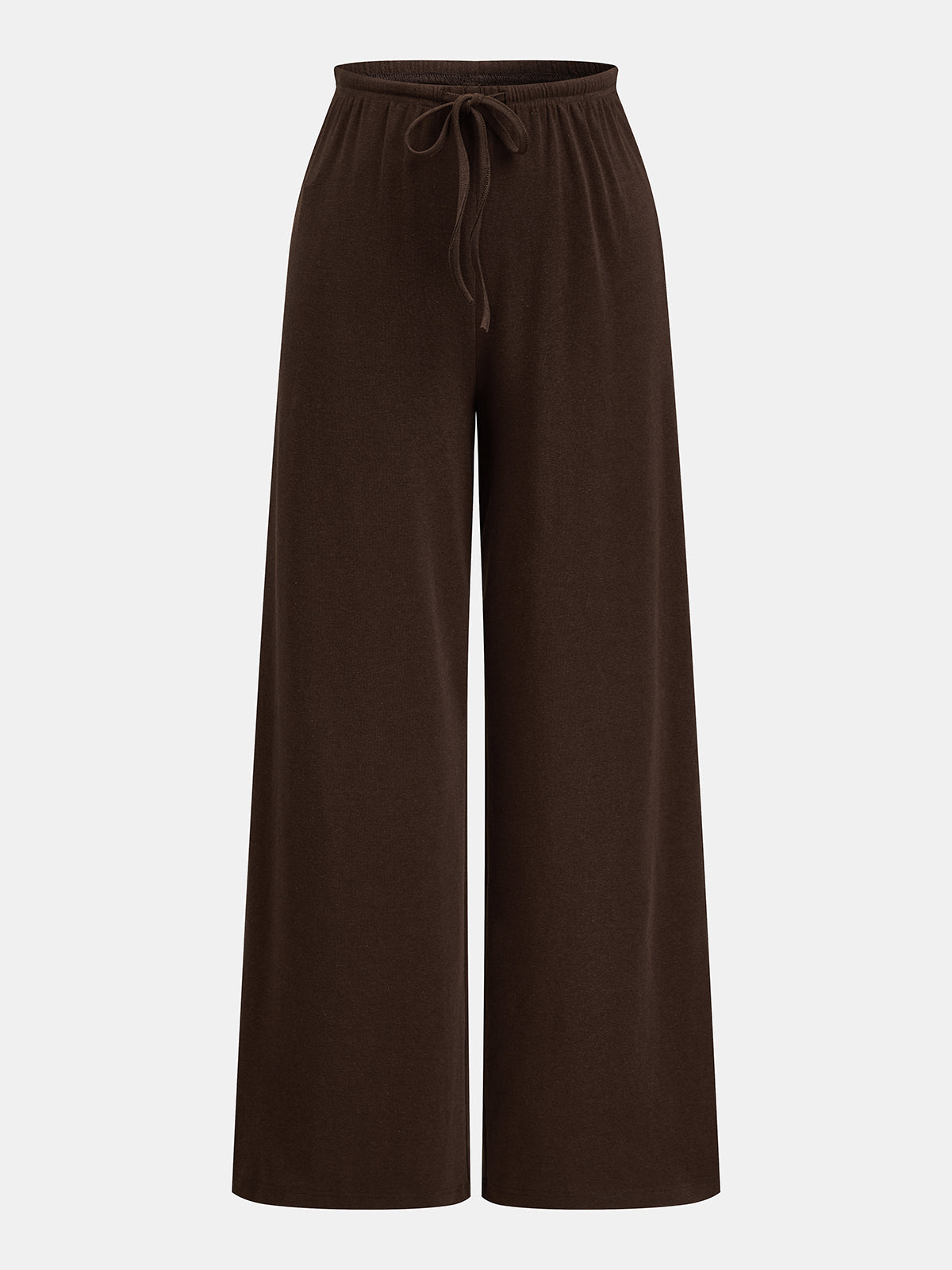 Lace Trim V‑Neck Top & Drawstring Pants Set