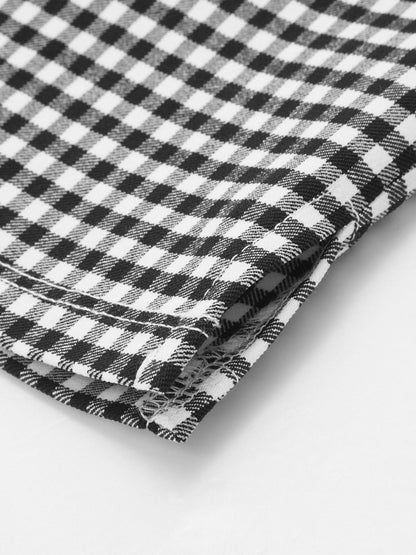 Gingham Split Hem Capri Pants