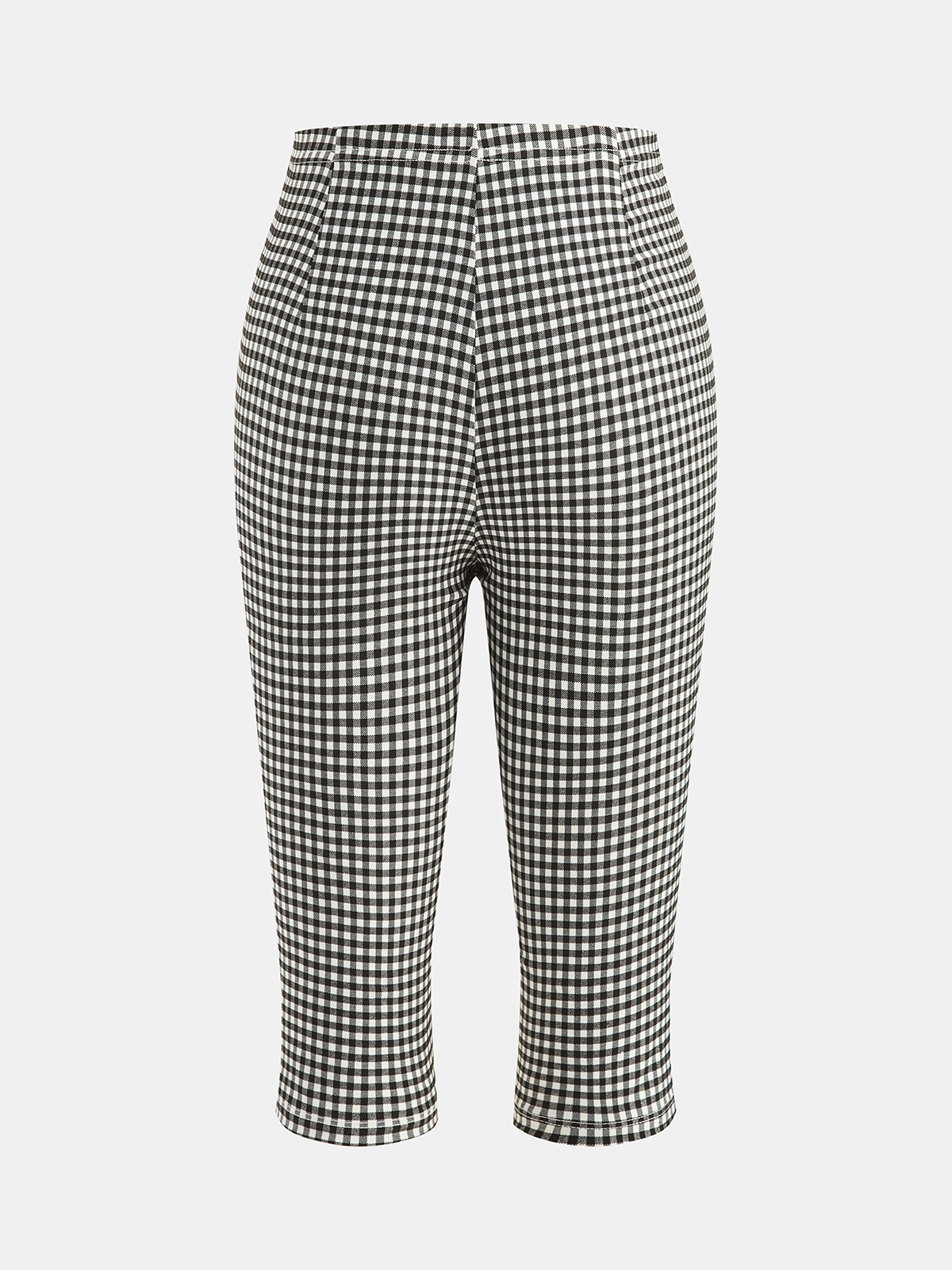 Gingham Split Hem Capri Pants