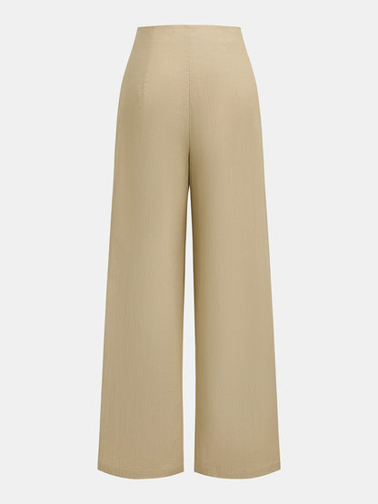 Twist Front Wrap Overlay Wide Leg Pants