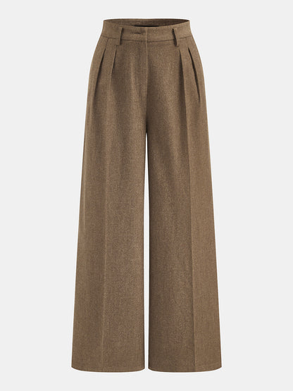 Pleated Tailored Wide‑Leg Pants