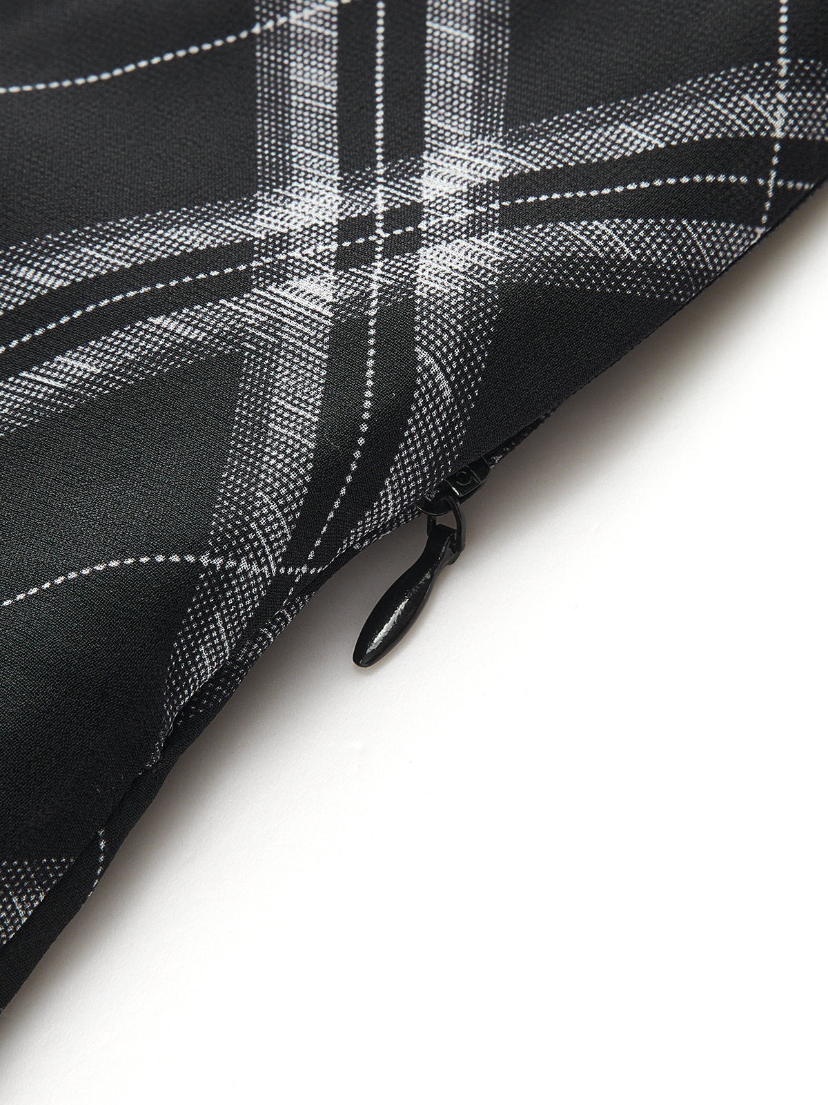Plaid Asymmetrical Chiffon Midi Skirt