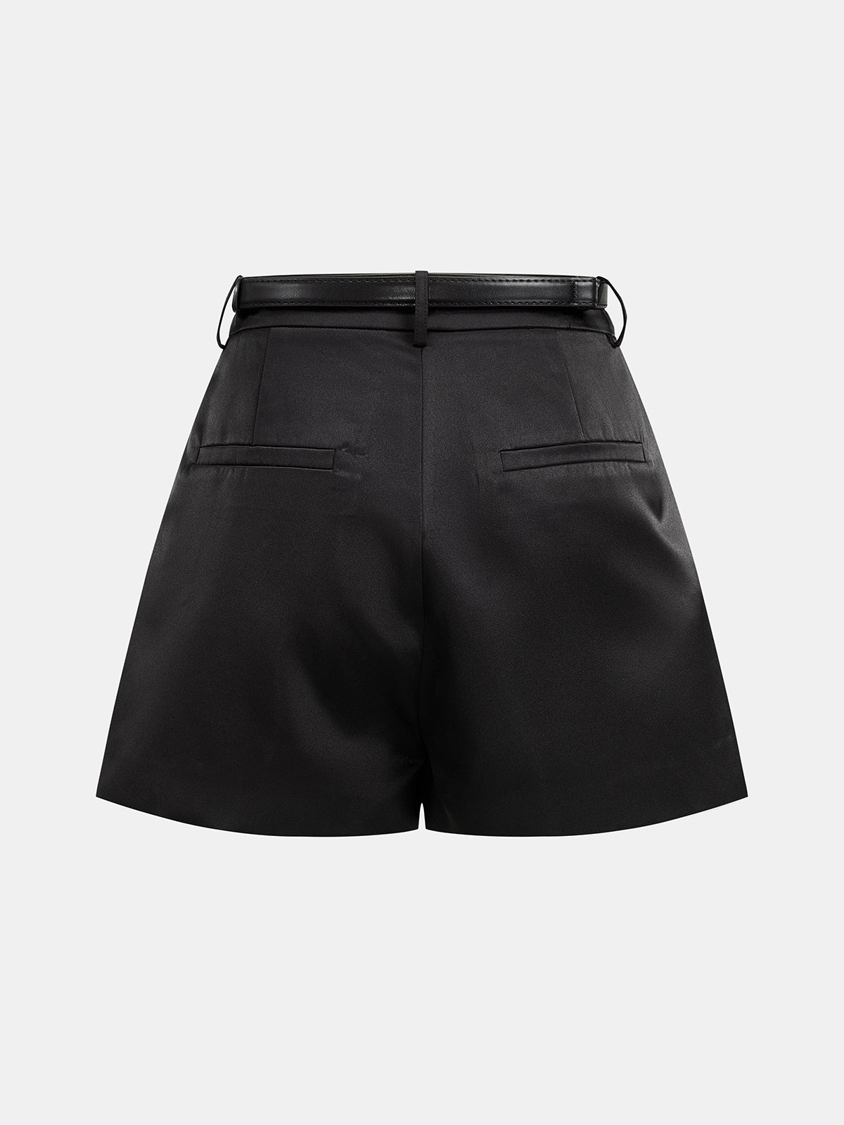 Belted Satin Pleated Skort