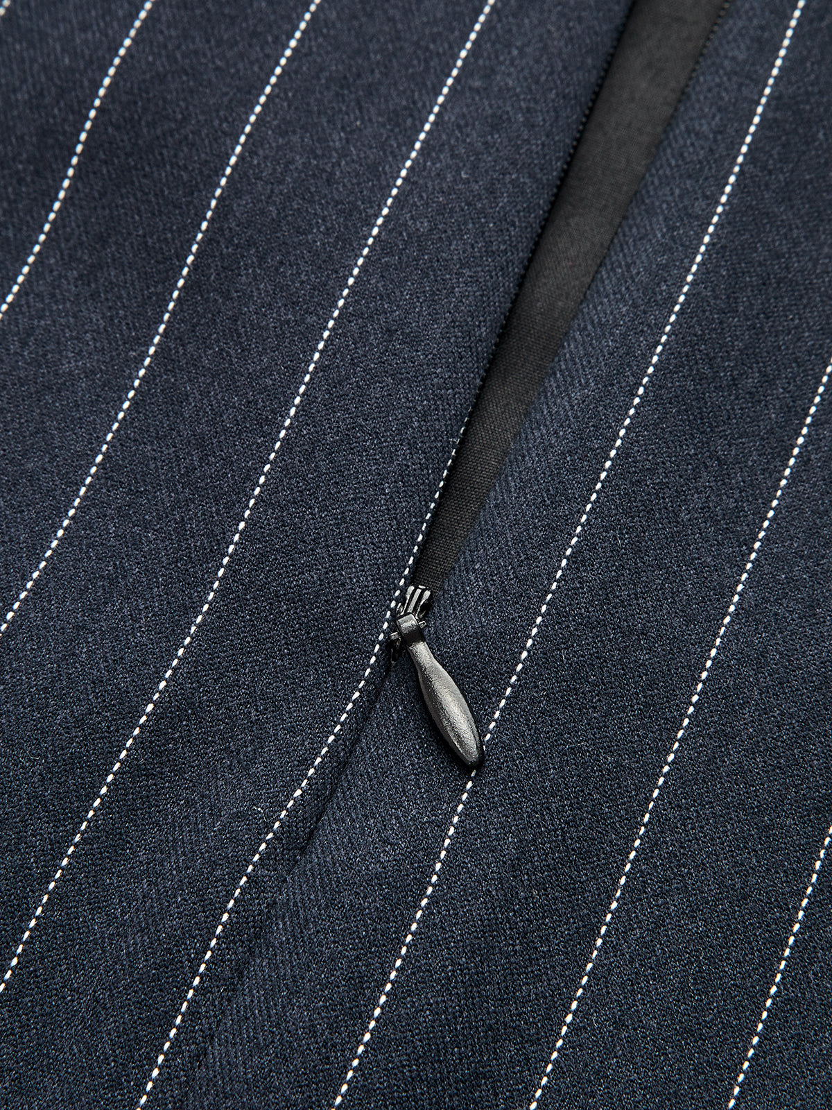 Belted Pinstripe Maxi Pencil Skirt