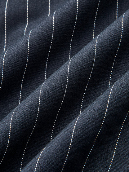 Belted Pinstripe Maxi Pencil Skirt