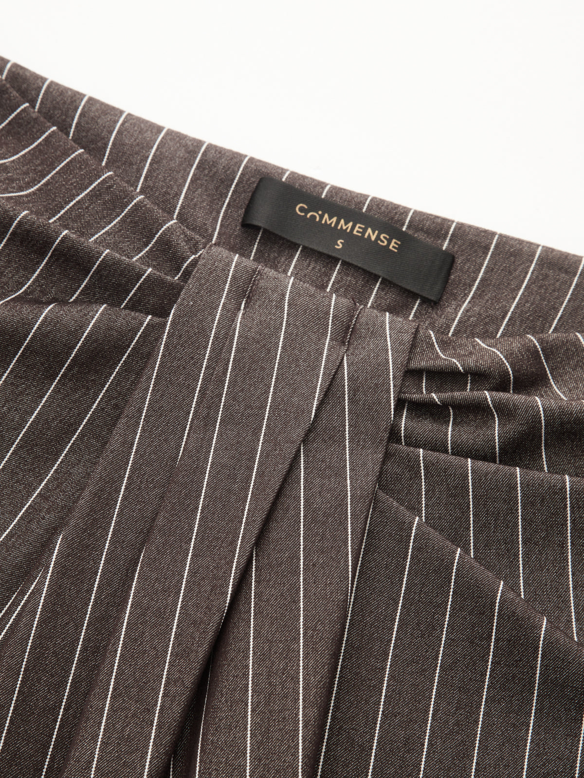 Twisted Waist Pinstripe Wide Leg Pants