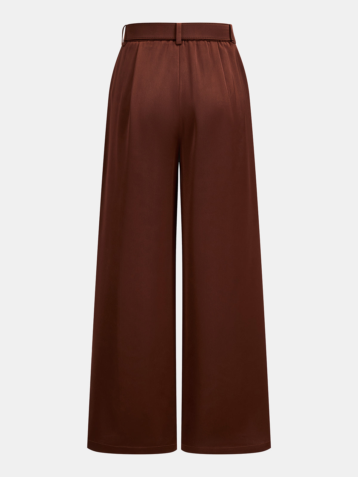 Satin Wrap Tie Top & Belted Pants Set