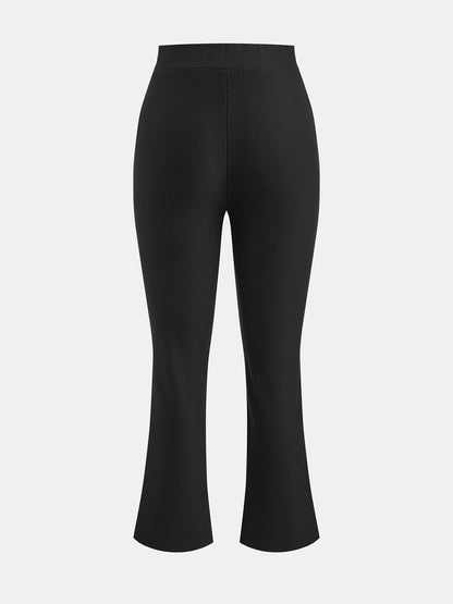 Upgraded | Solid Stretch Slim Flare Cropped Pants