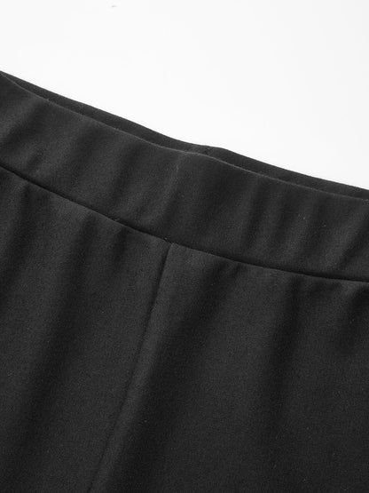 Upgraded | Solid Stretch Slim Flare Cropped Pants