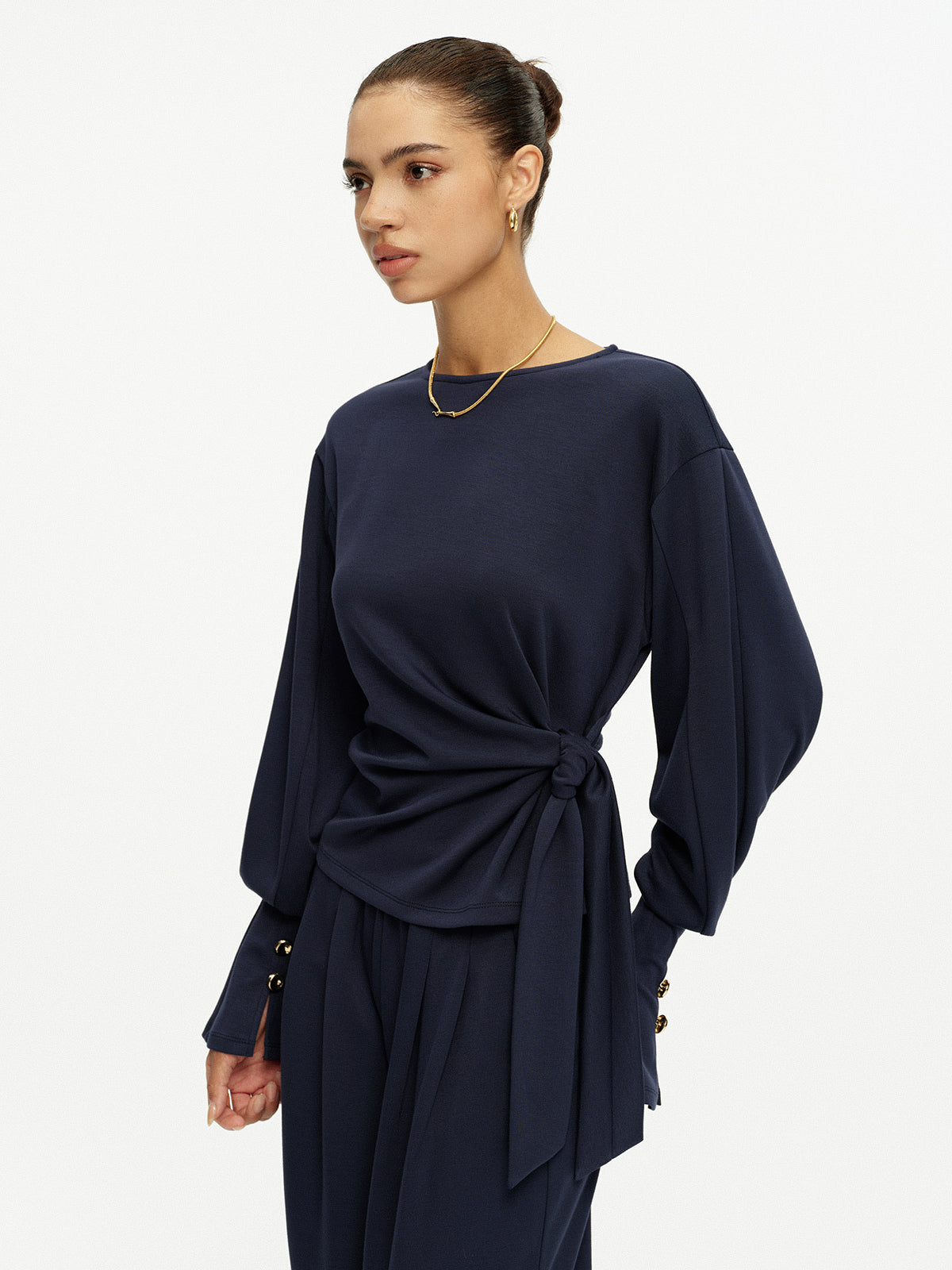Side Tie Top & Wide Leg Pants Set