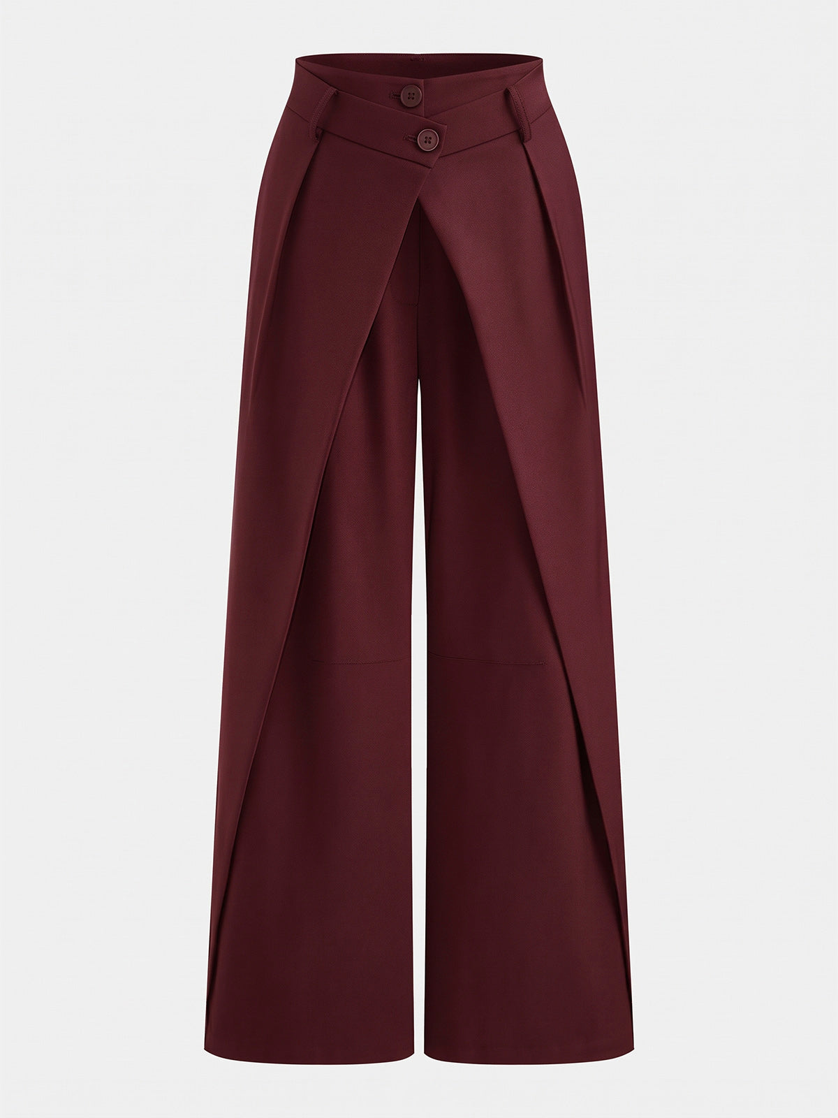 Cross Over Waist Wide Leg Pants