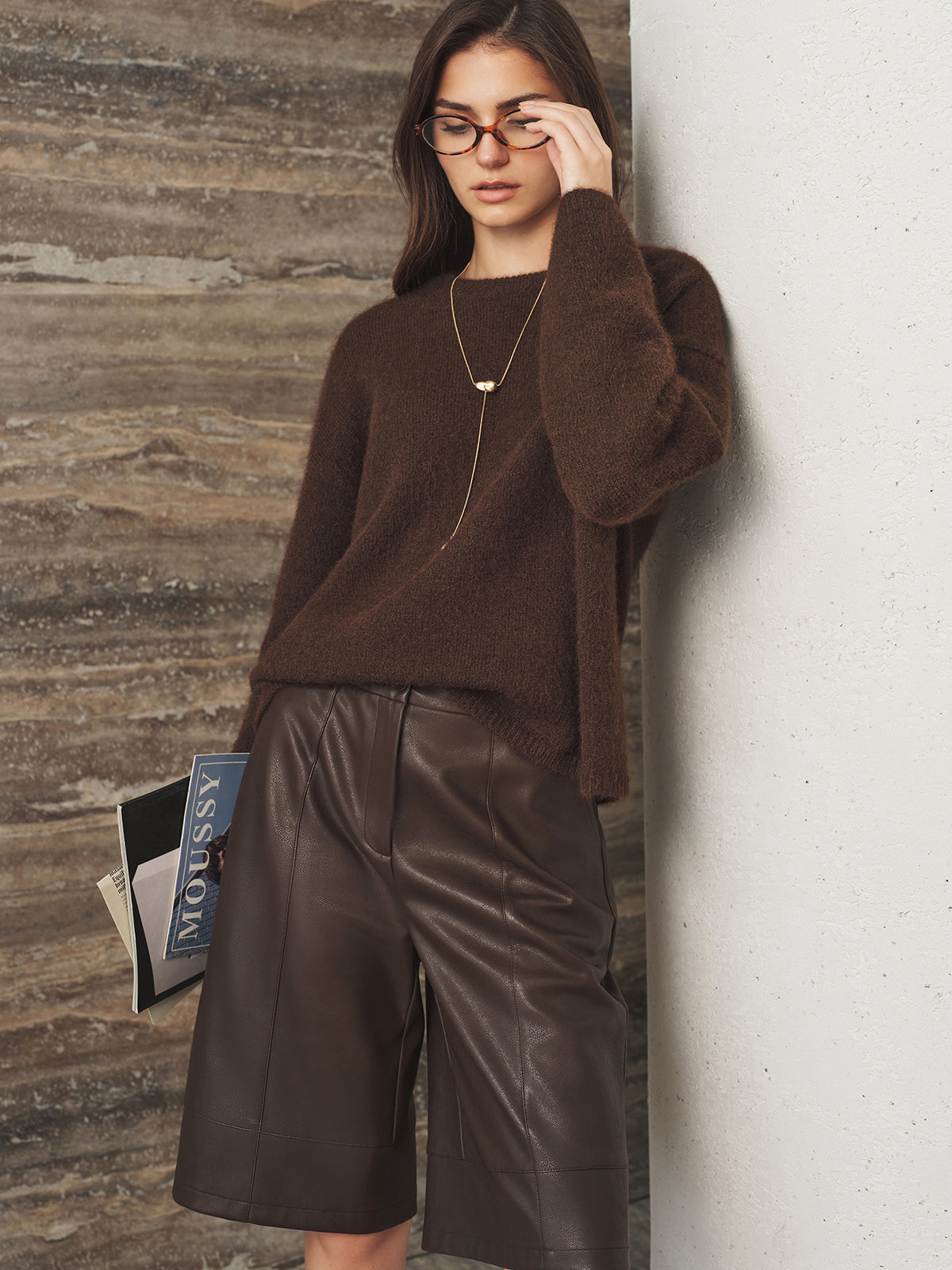 Faux Leather Bermuda Shorts