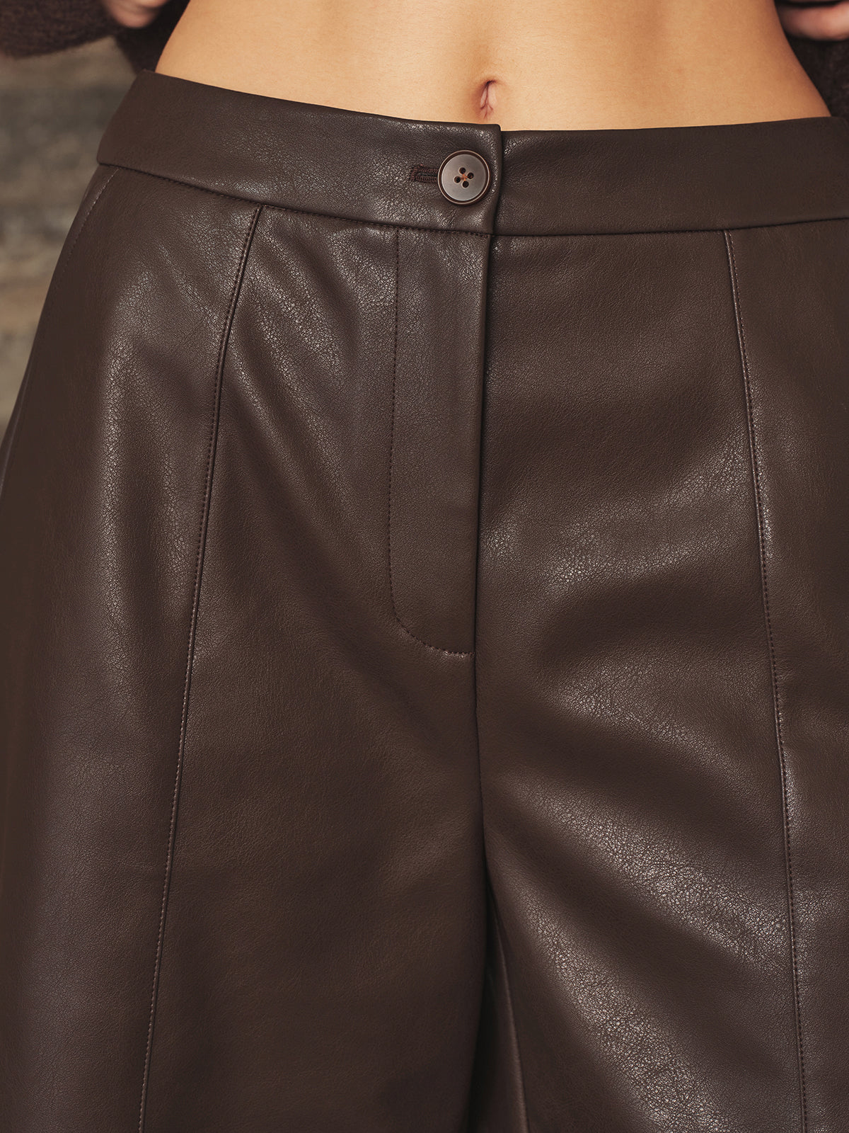 Faux Leather Bermuda Shorts