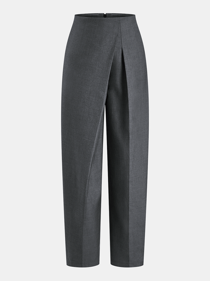 Wrap‑Over Pleated Tapered Pants