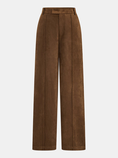 Suede Effect Two‑Piece Pants Set