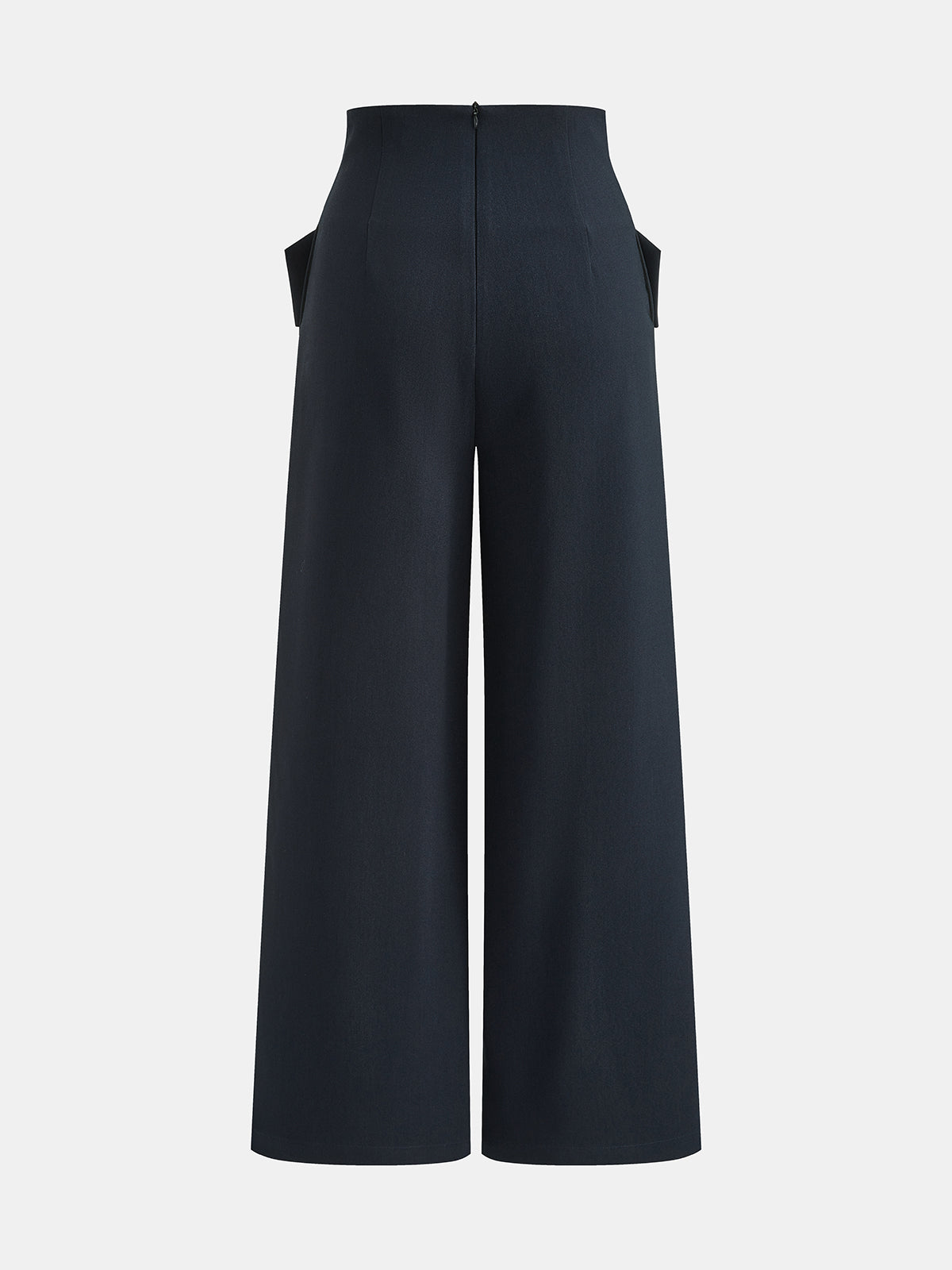 Cross Waist Metal Button Wide Leg Pants
