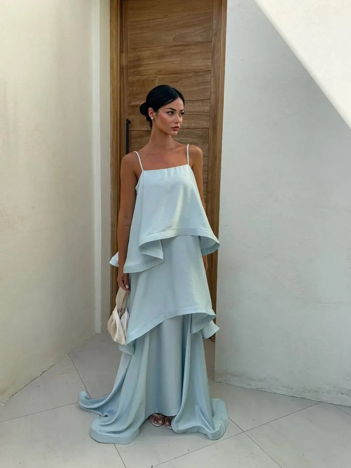 Serelina Ruffle Sling Maxi Dress