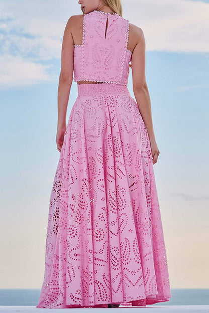 Linda | Women’s Flowy Eyelet Set Dress