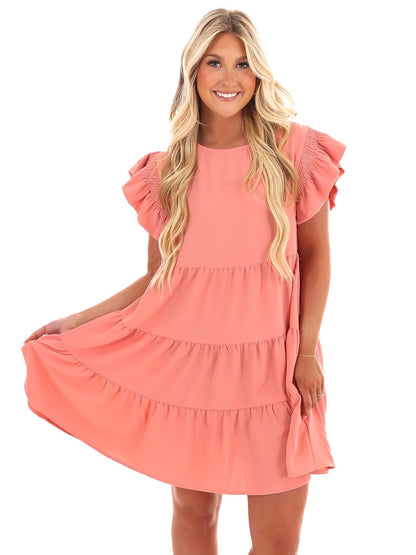 Zelina Brunch Ruffle Mini Dress