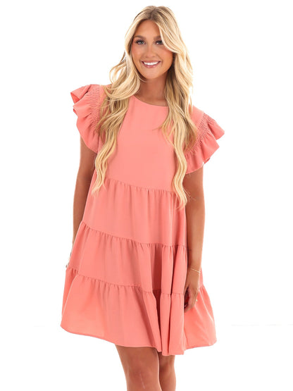 Zelina Brunch Ruffle Mini Dress