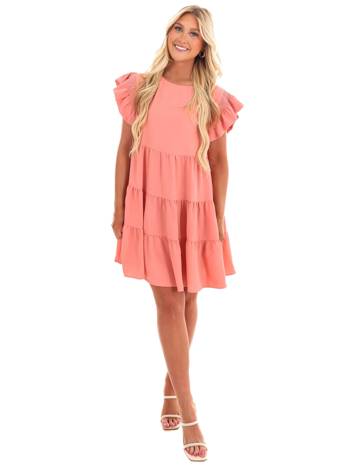 Zelina Brunch Ruffle Mini Dress