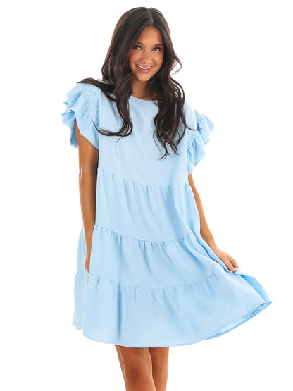 Zelina Brunch Ruffle Mini Dress