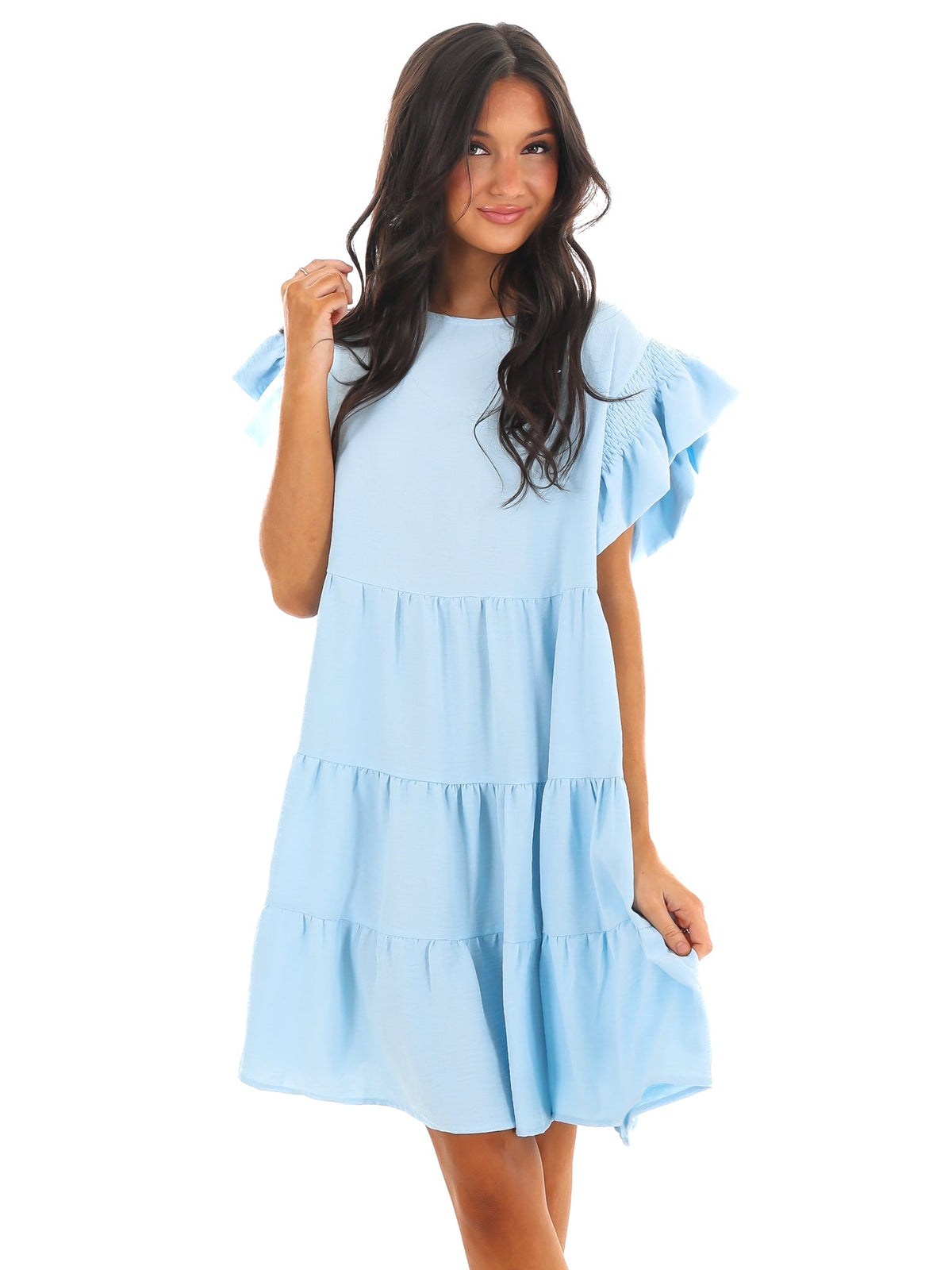 Zelina Brunch Ruffle Mini Dress