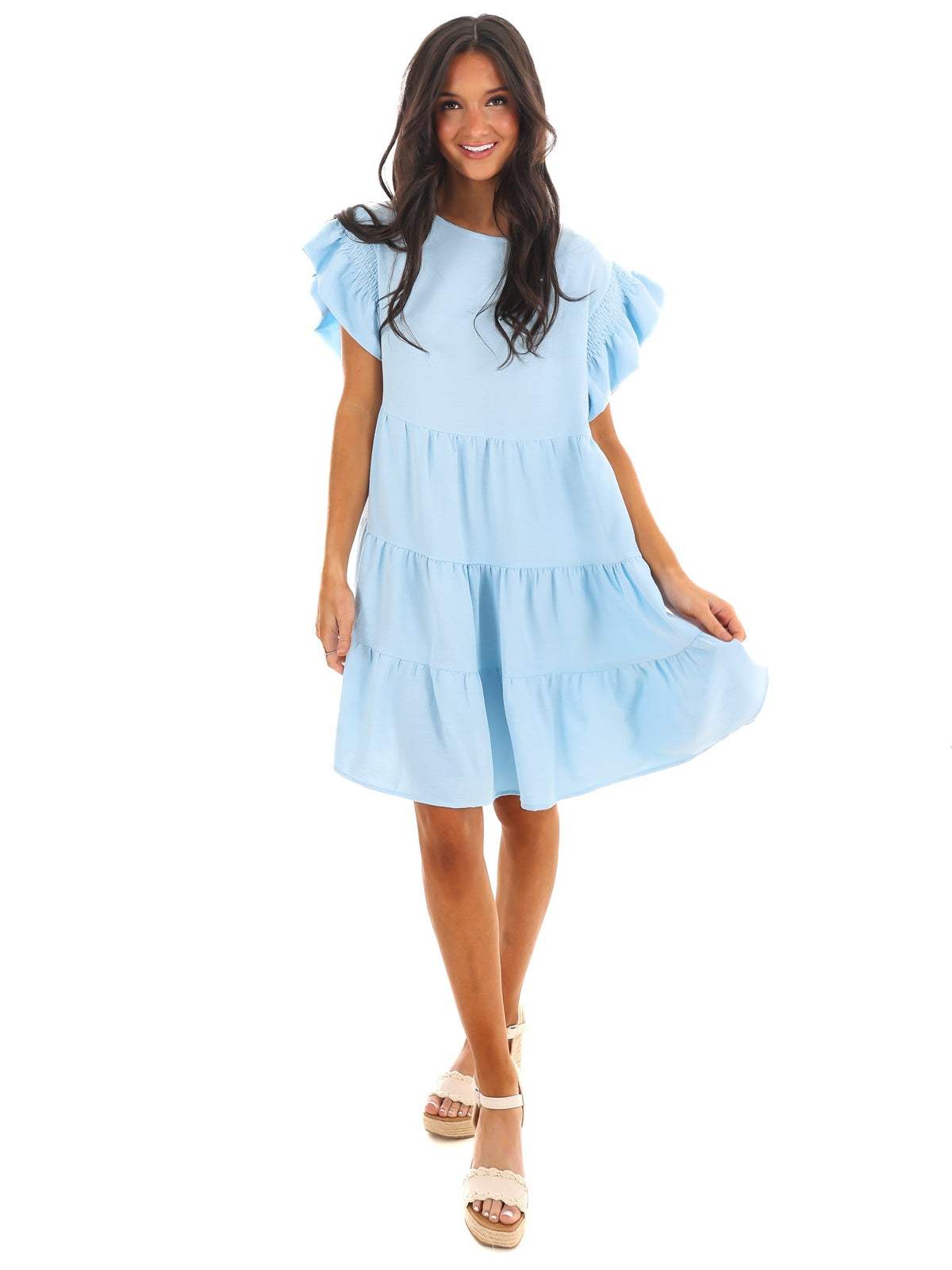 Zelina Brunch Ruffle Mini Dress