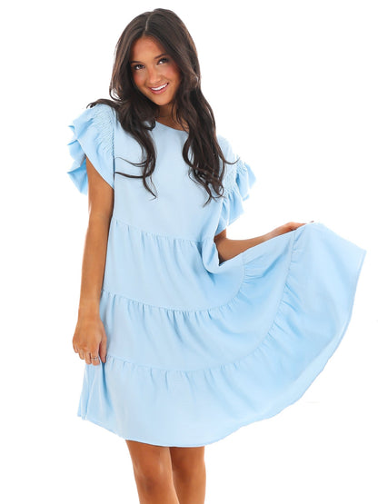 Zelina Brunch Ruffle Mini Dress