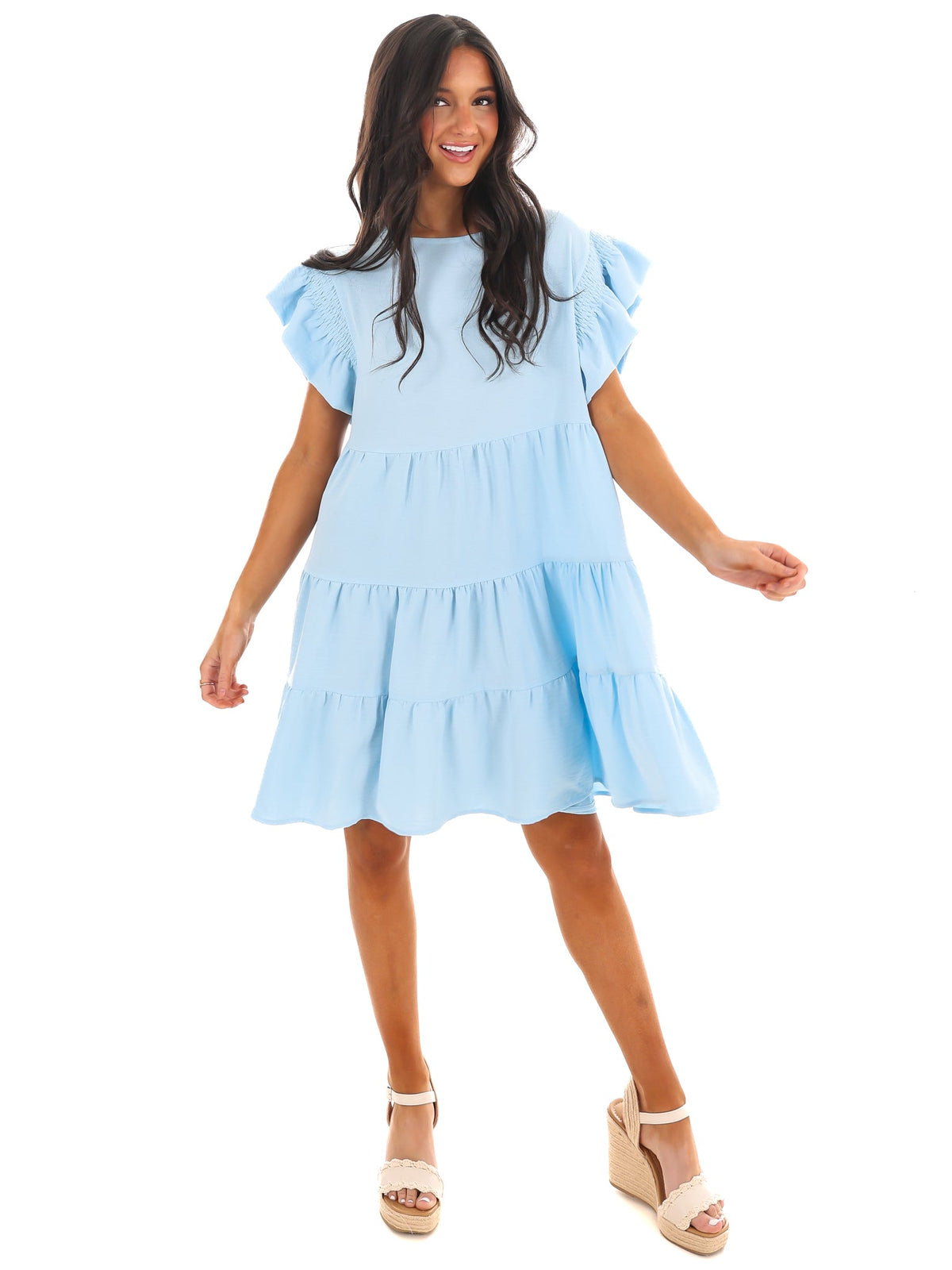 Zelina Brunch Ruffle Mini Dress