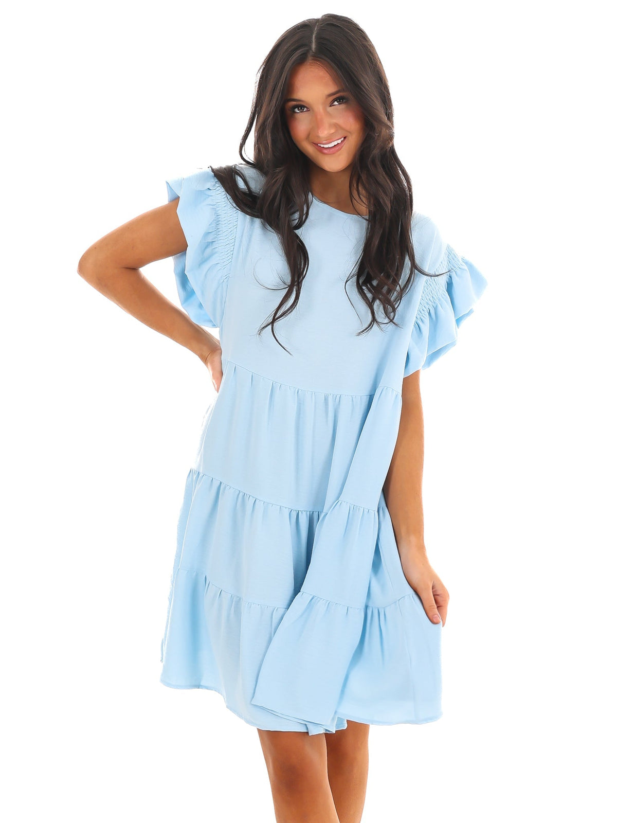 Zelina Brunch Ruffle Mini Dress