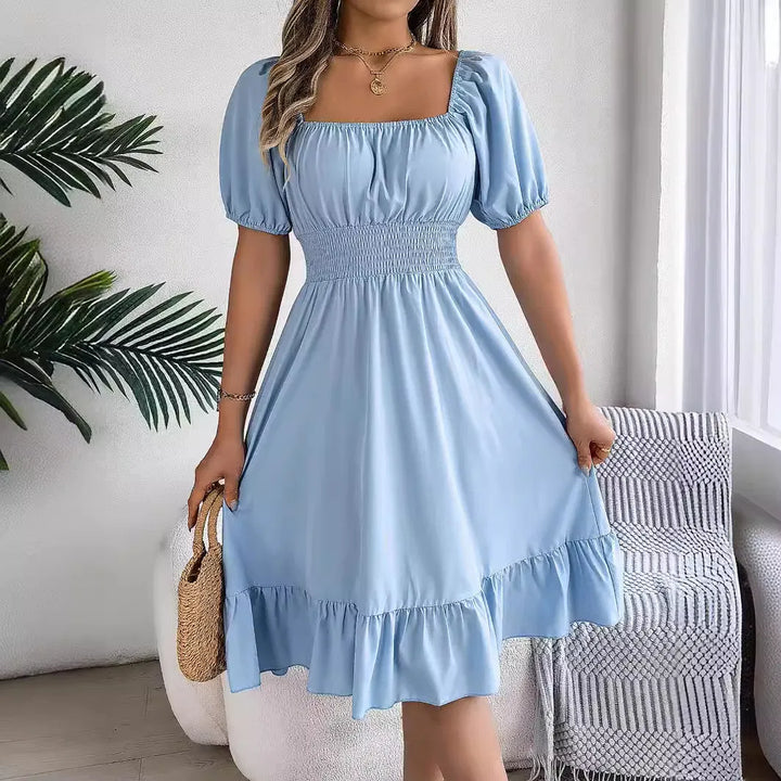Elara Ruffled Waist A-Line Summer Dress