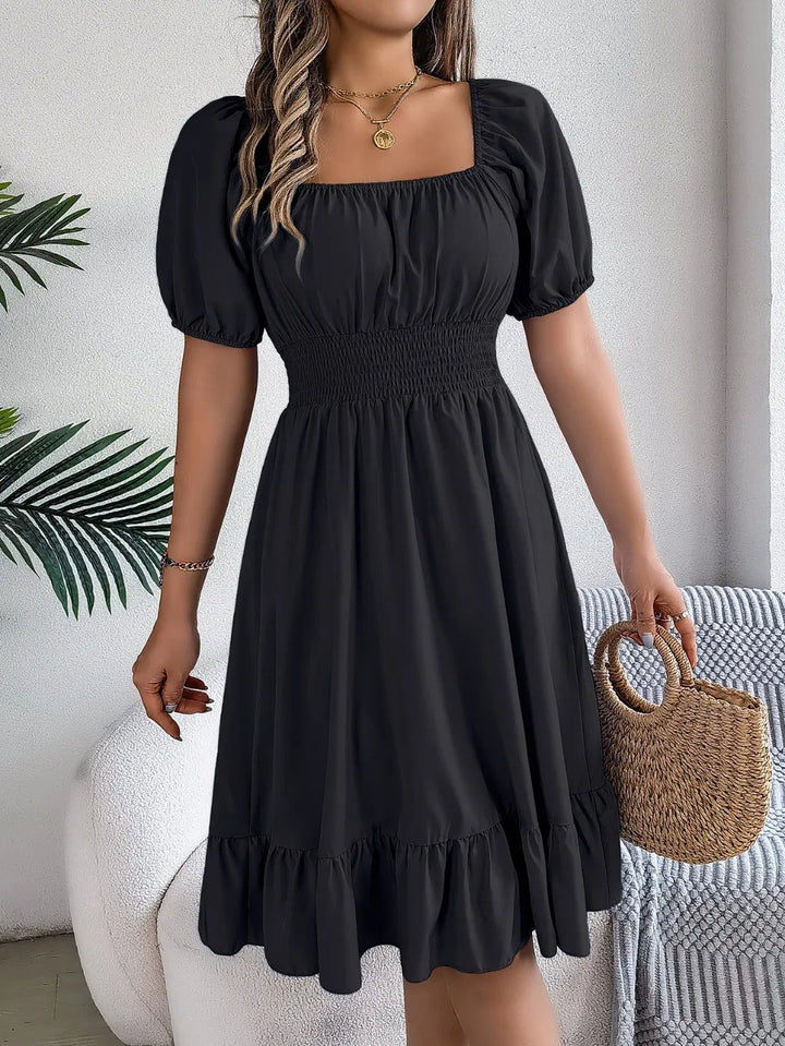 Elara Ruffled Waist A-Line Summer Dress